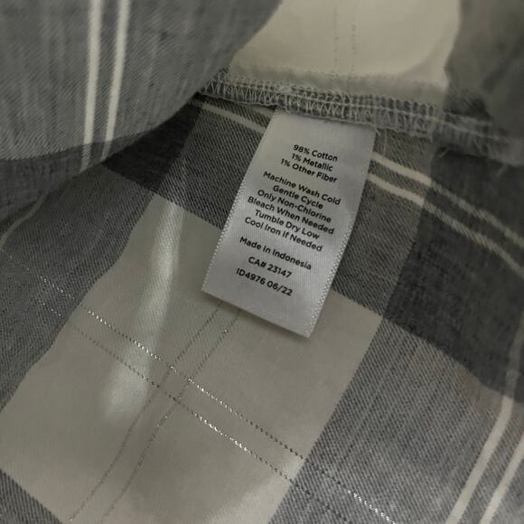 Talbots Women's Metallic Flannel Modern Classic Shirt - Chimney Plaid Size XL - Picture 4 of 7